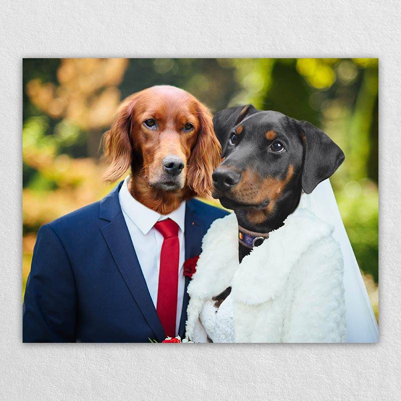 Funny Dog Prints Pet Portrait Custom Wedding Gifts