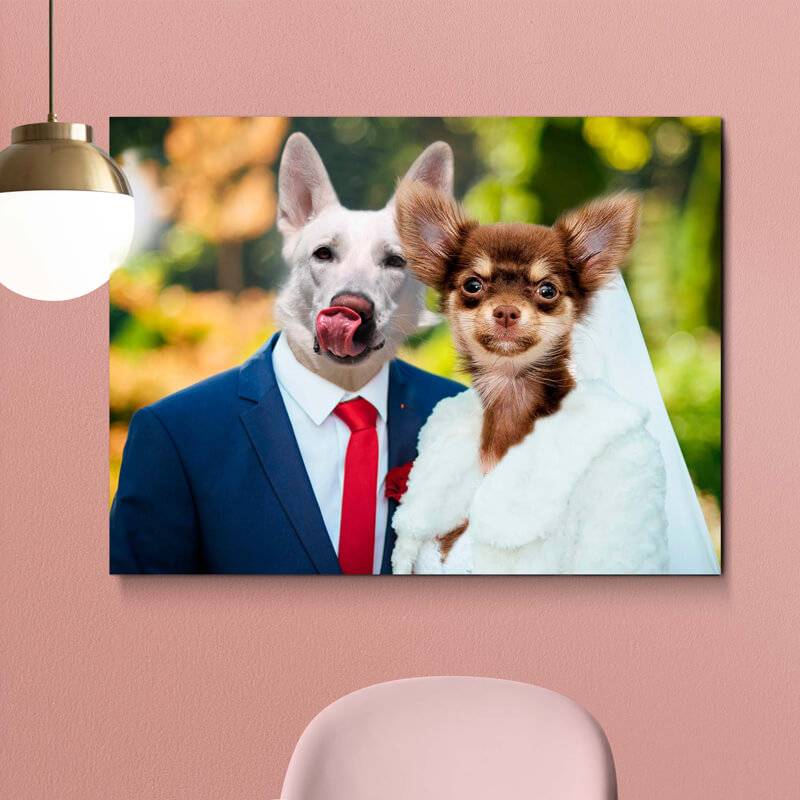 Funny Dog Prints Pet Portrait Custom Wedding Gifts