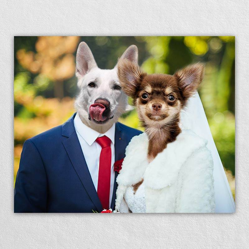 Funny Dog Prints Pet Portrait Custom Wedding Gifts