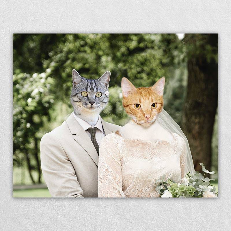 Pets Wedding Funny Pet Portraits On Canvas