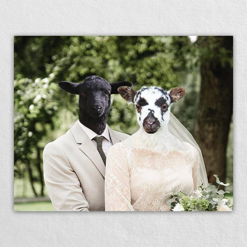 Pets Wedding Funny Pet Portraits On Canvas