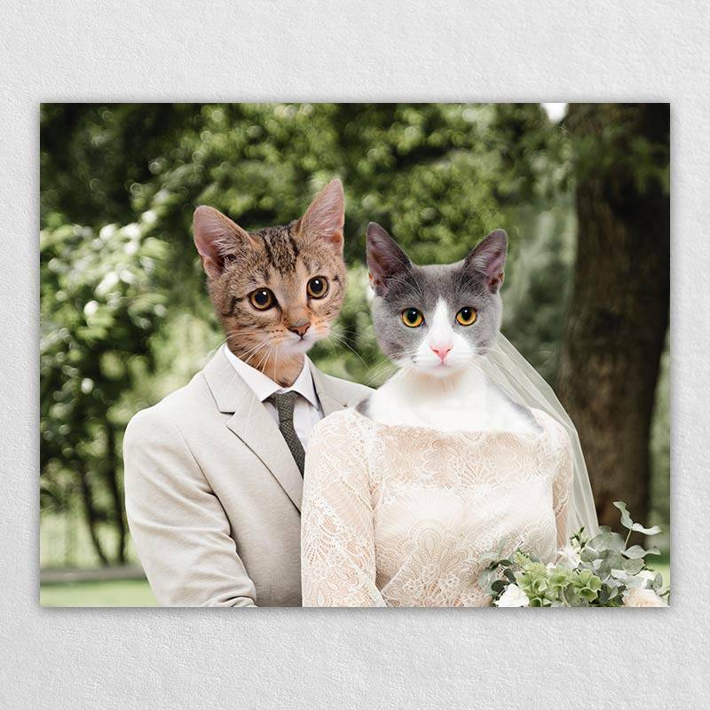 Pets Wedding Funny Pet Portraits On Canvas