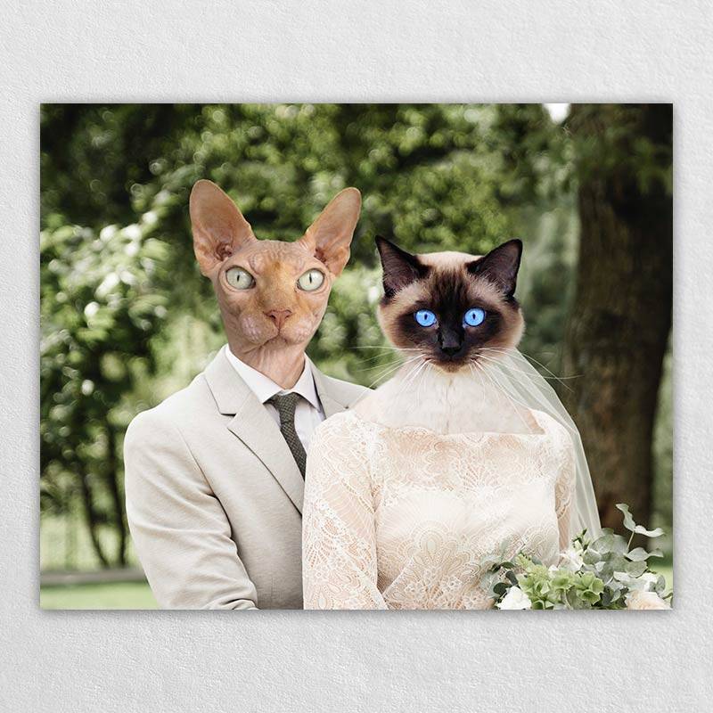 Pets Wedding Funny Pet Portraits On Canvas