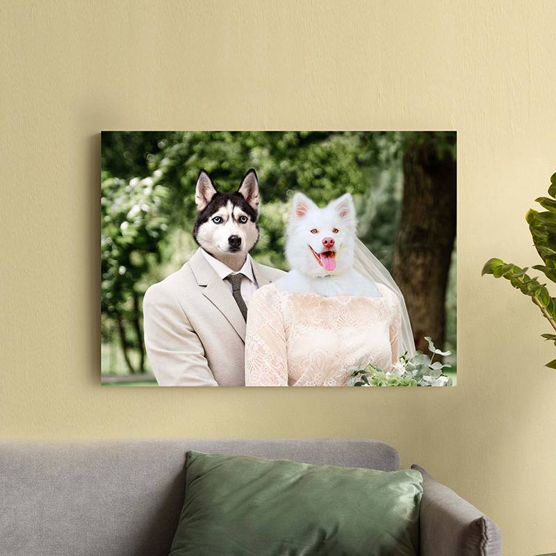 Pets Wedding Funny Pet Portraits On Canvas