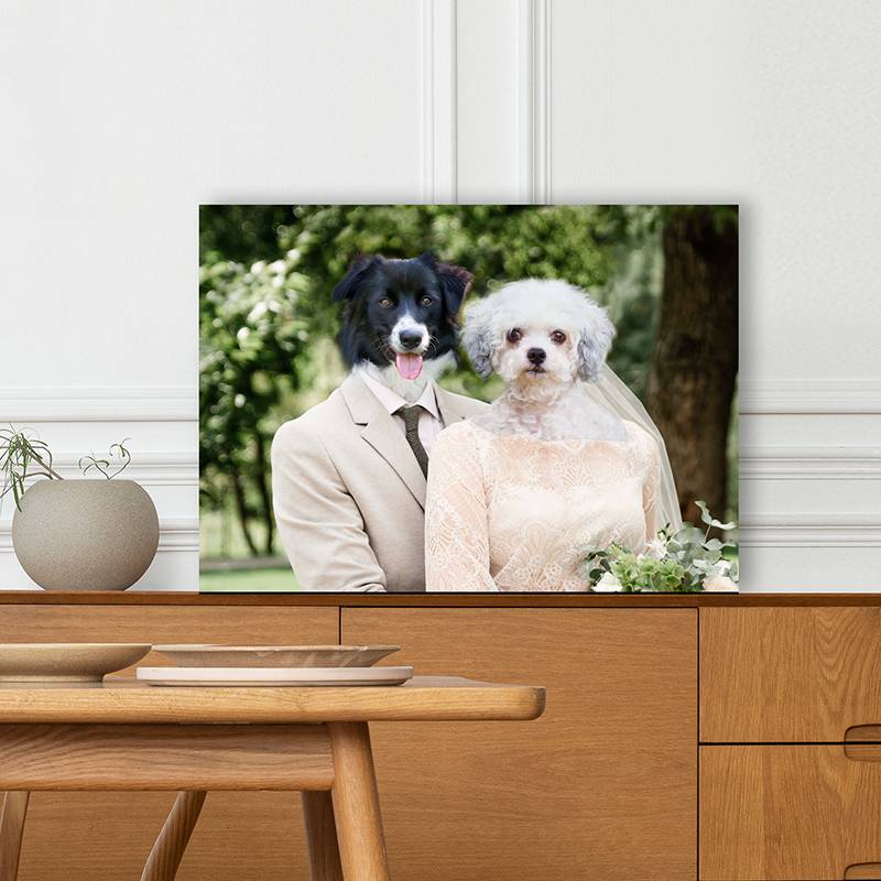 Pets Wedding Funny Pet Portraits On Canvas