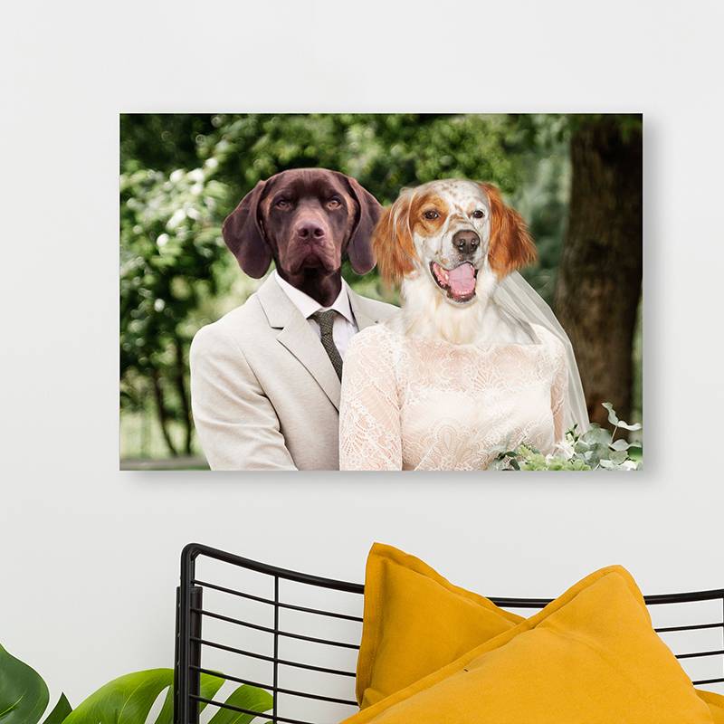 Pets Wedding Funny Pet Portraits On Canvas