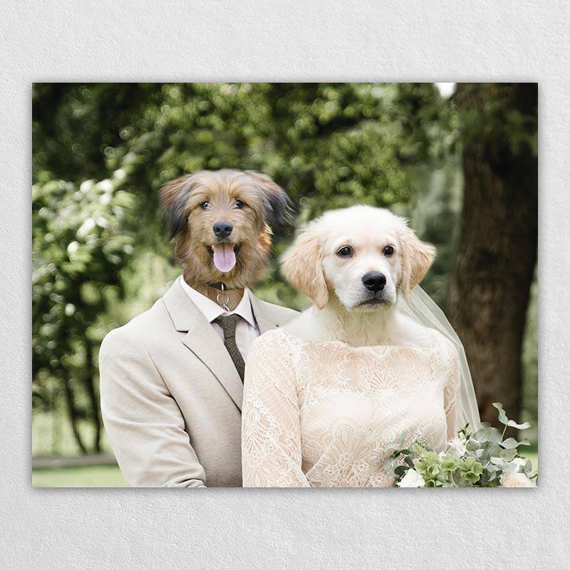 Pets Wedding Funny Pet Portraits On Canvas