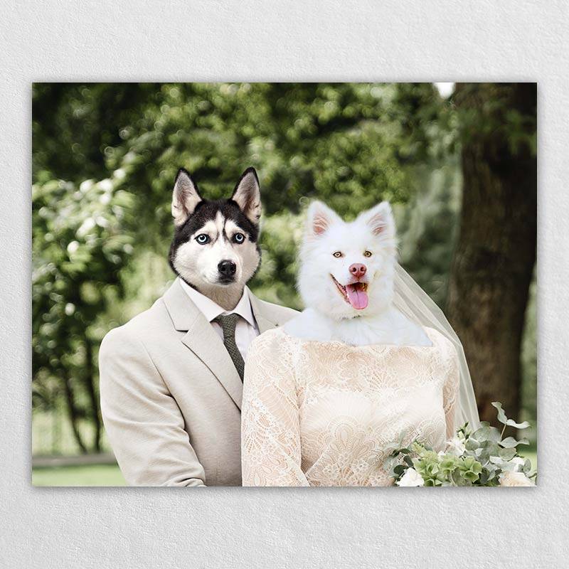 Pets Wedding Funny Pet Portraits On Canvas