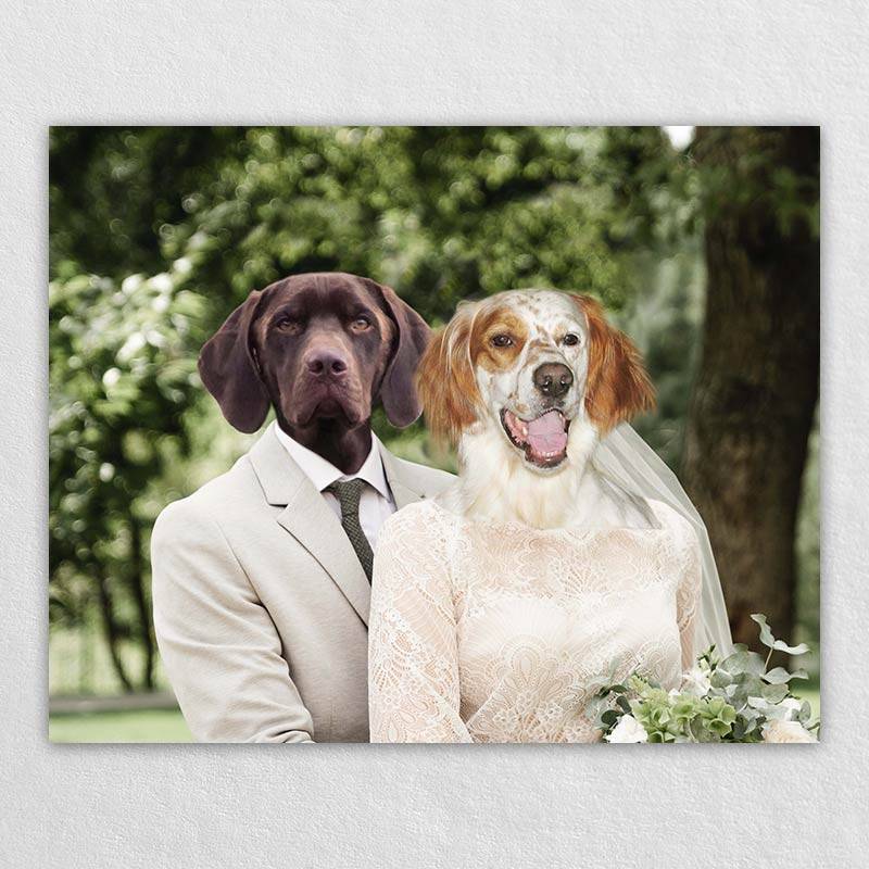 Pets Wedding Funny Pet Portraits On Canvas