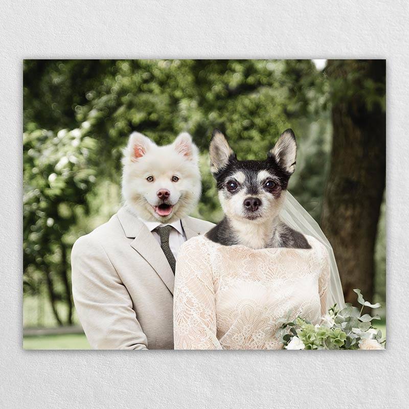 Pets Wedding Funny Pet Portraits On Canvas