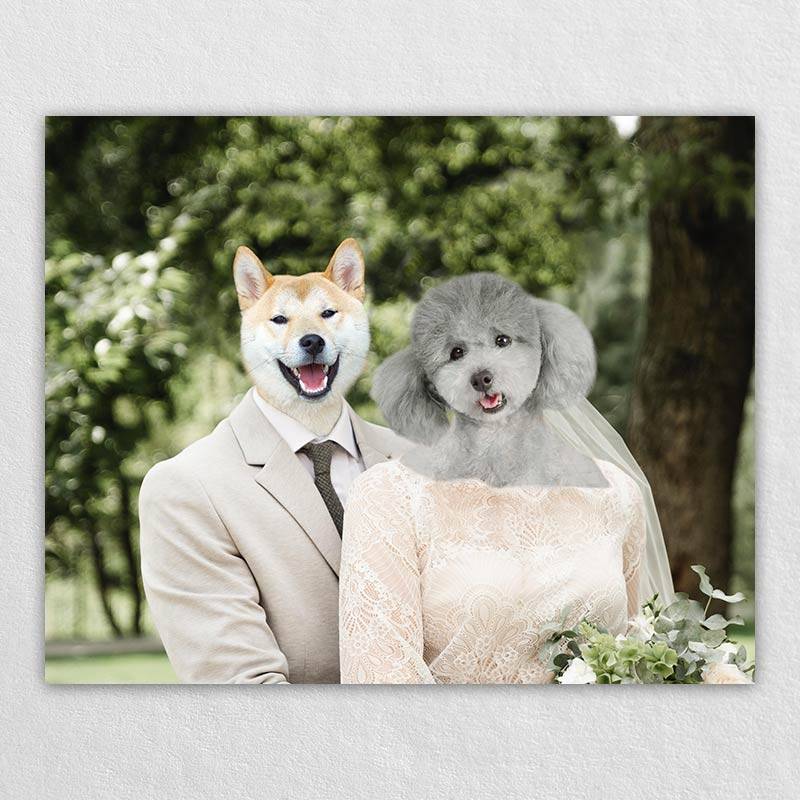 Pets Wedding Funny Pet Portraits On Canvas