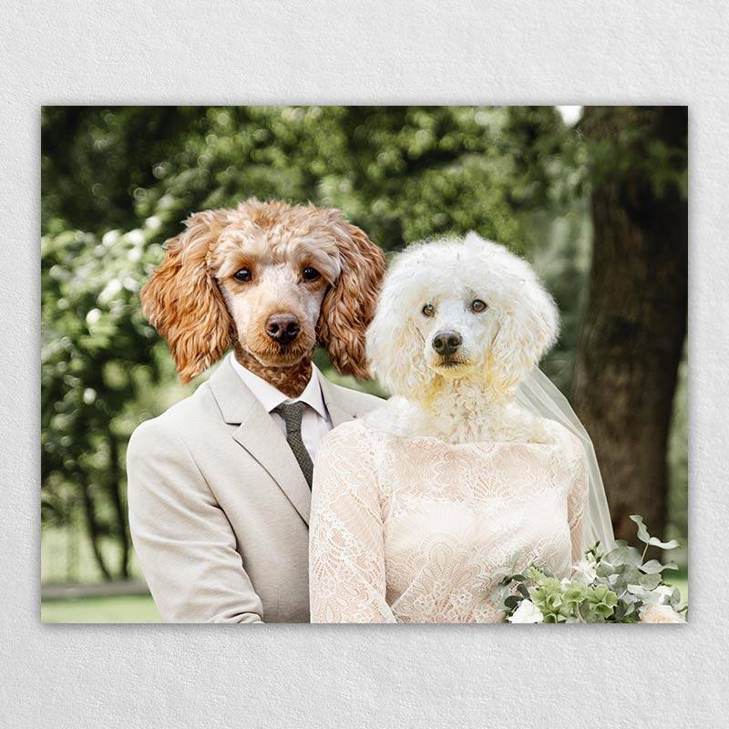 Pets Wedding Funny Pet Portraits On Canvas