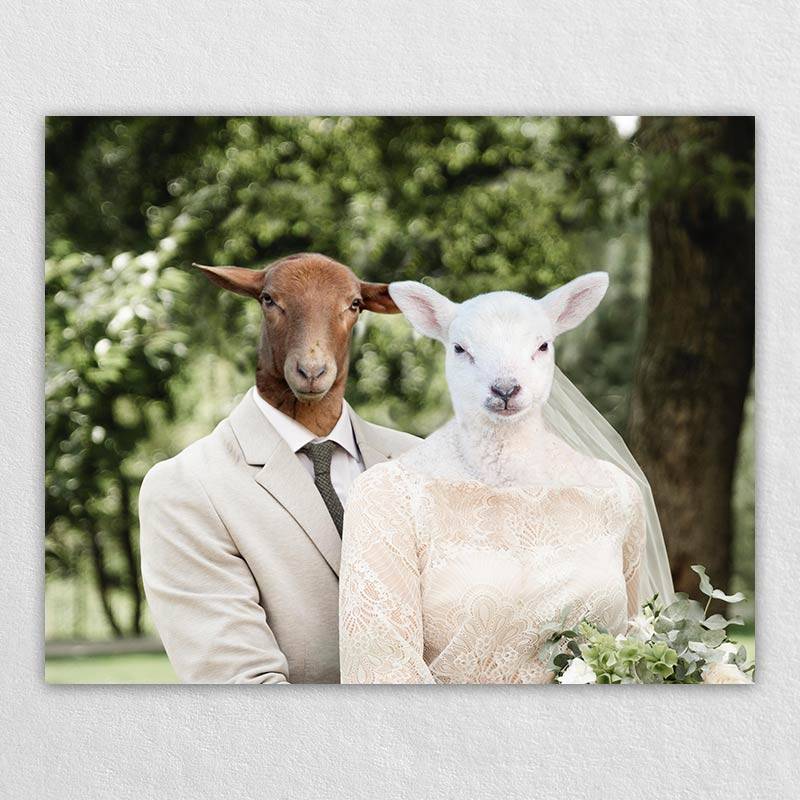 Pets Wedding Funny Pet Portraits On Canvas