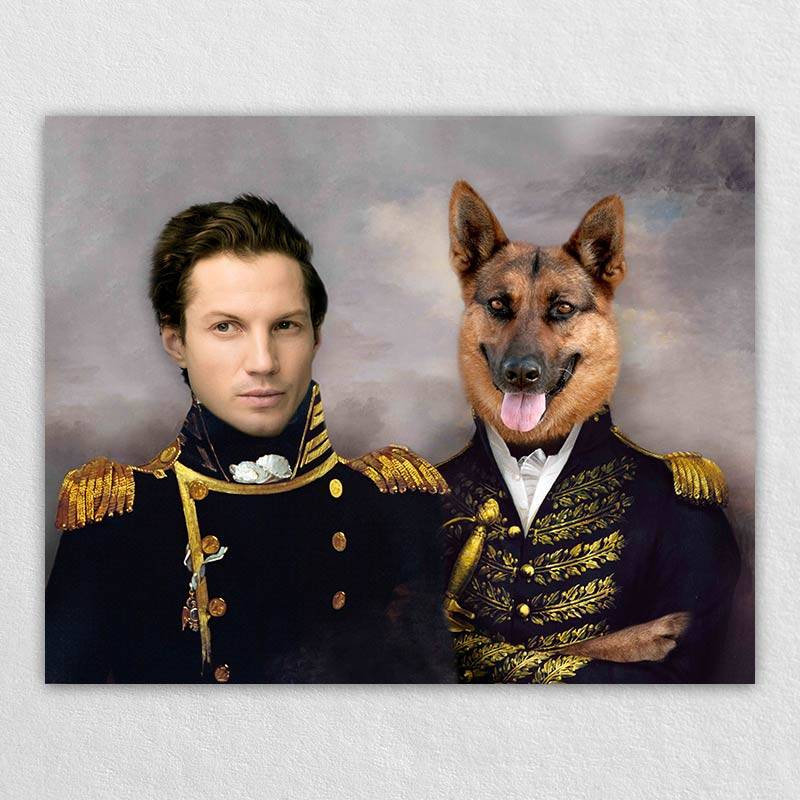 Admiral Portrait Pet Dog And Owner Portraits