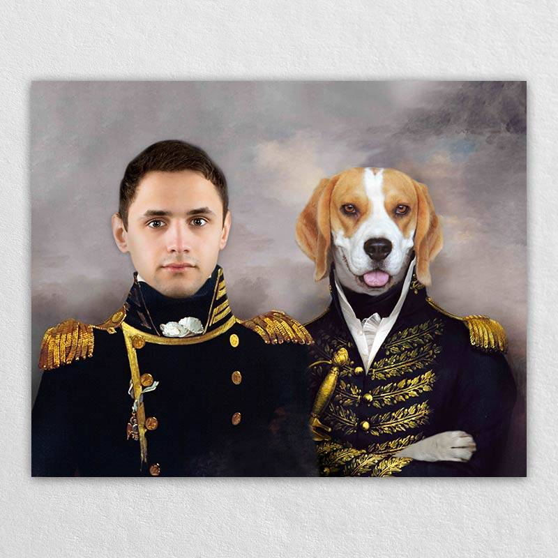 Admiral Portrait Pet Dog And Owner Portraits