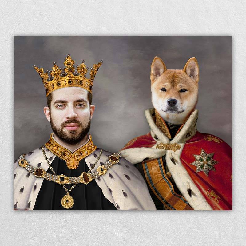 King Pet And Human Portrait Canvas In Art