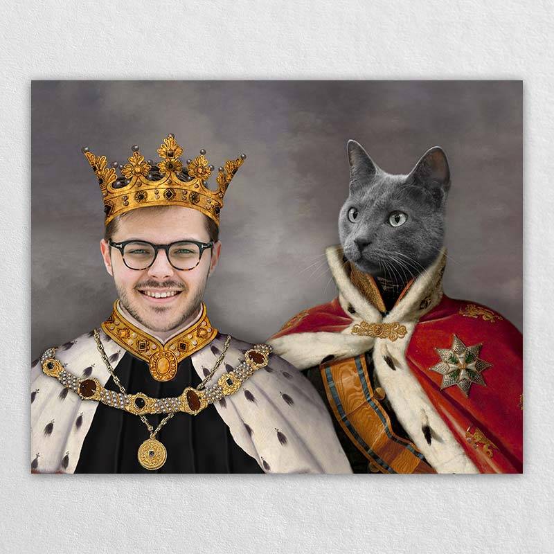 King Pet And Human Portrait Canvas In Art