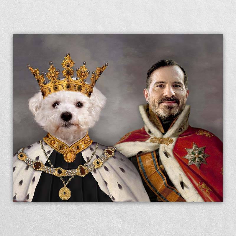 King Pet And Human Portrait Canvas In Art