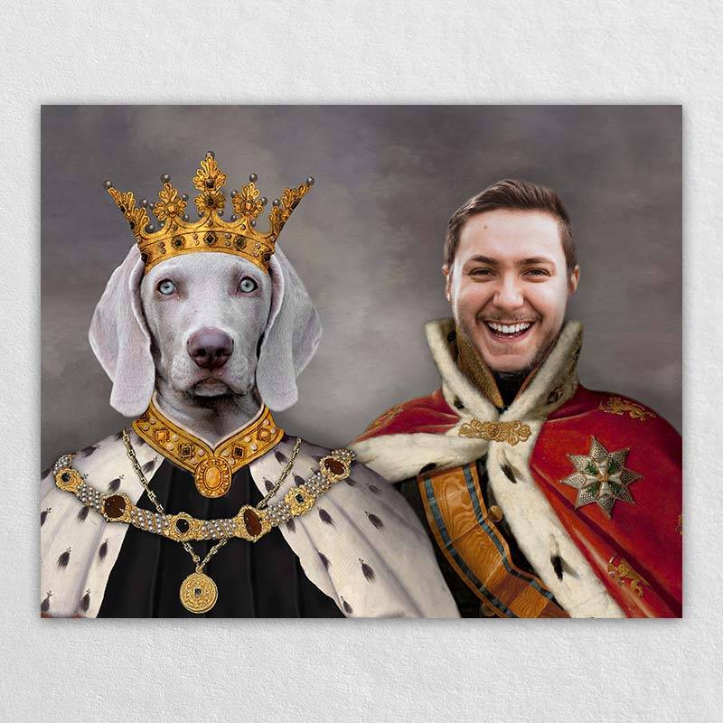 King Pet And Human Portrait Canvas In Art