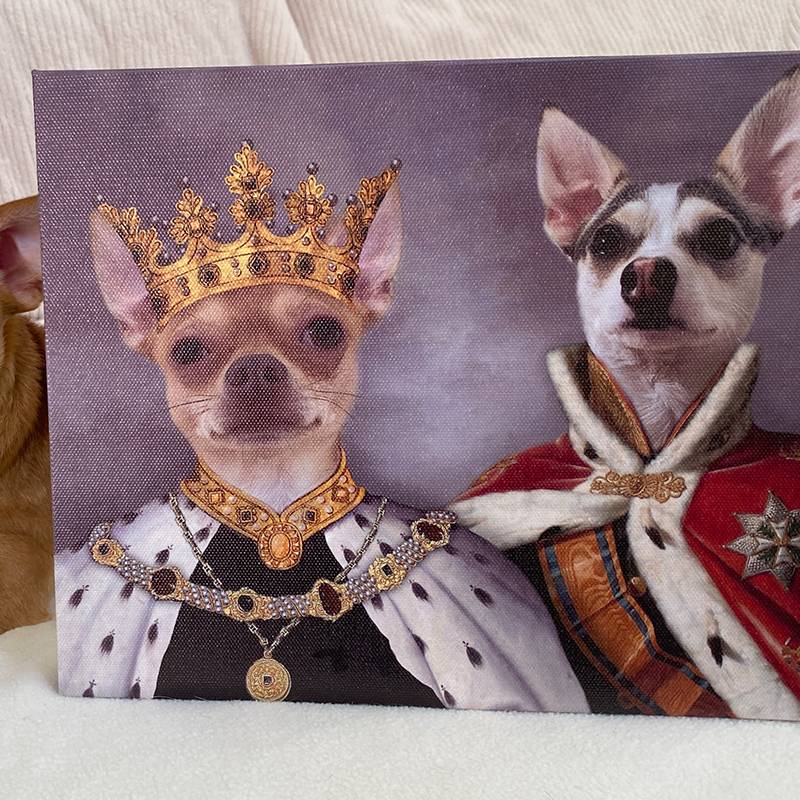 King Pet And Human Portrait Canvas In Art