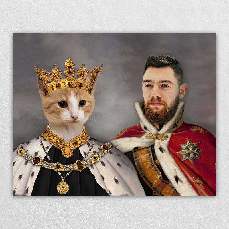 King Pet And Human Portrait Canvas In Art