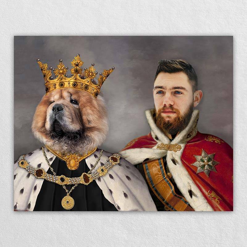 King Pet And Human Portrait Canvas In Art