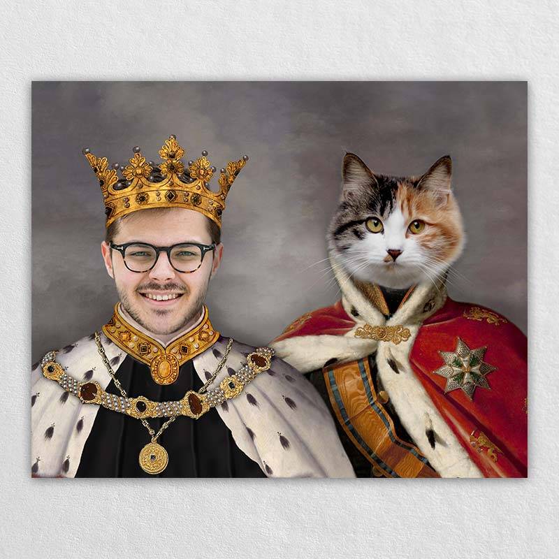 King Pet And Human Portrait Canvas In Art