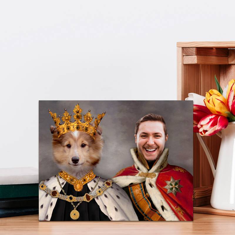 King Pet And Human Portrait Canvas In Art