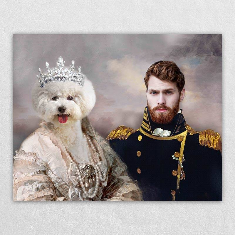 Owner Pet Royalty Portraits Pets On Canvas