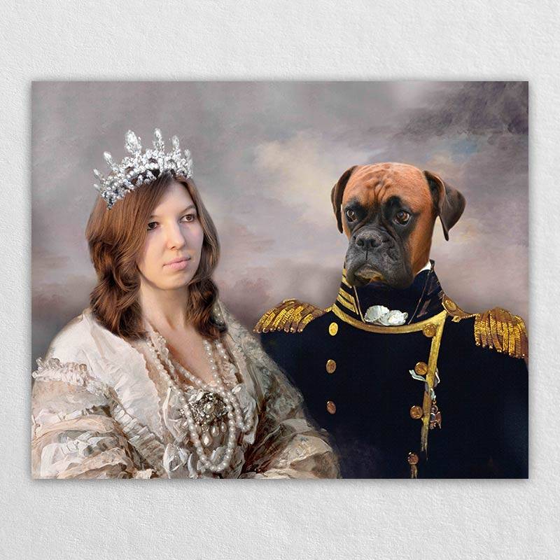 Owner Pet Royalty Portraits Pets On Canvas