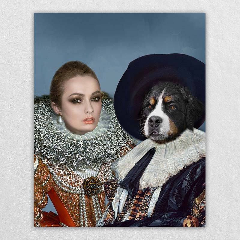 Renaissance Personalized Pet And Owner Canvas