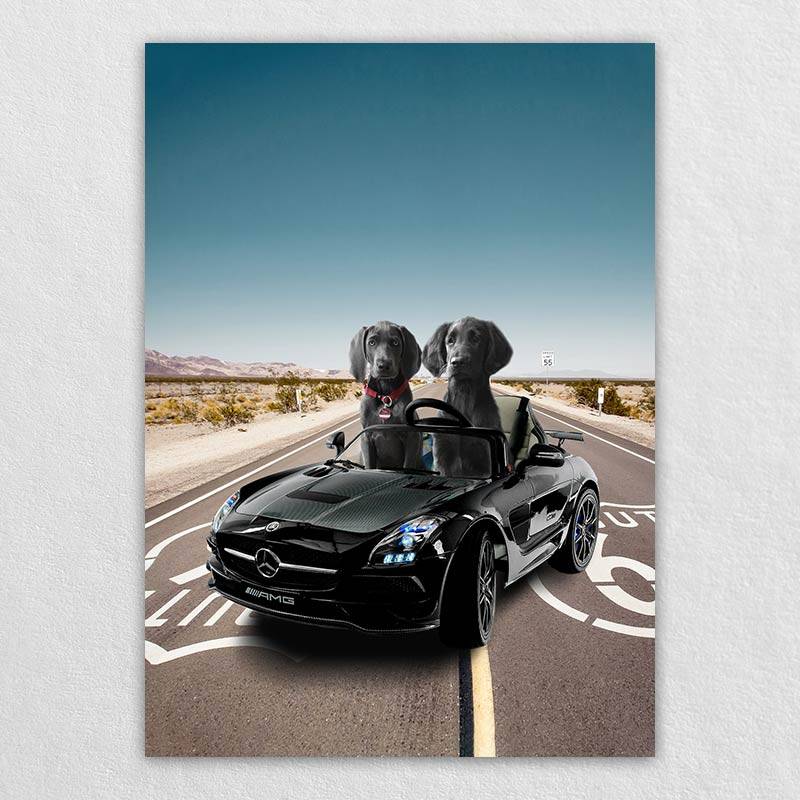 Sports Car Custom Pet Portraits Canvas