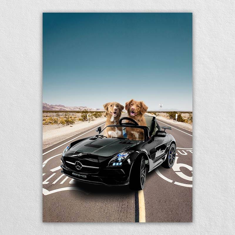 Sports Car Custom Pet Portraits Canvas