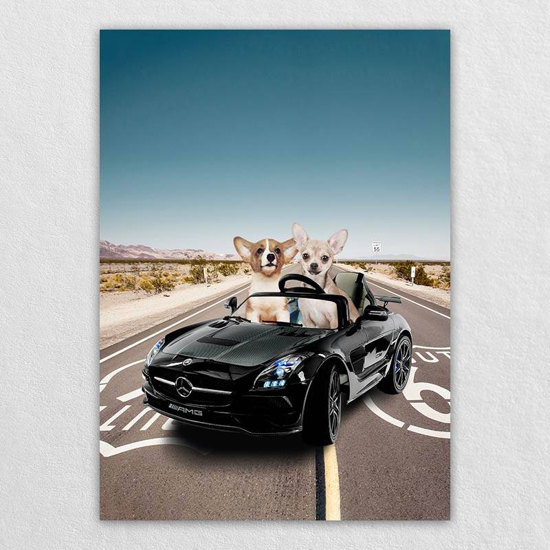 Sports Car Custom Pet Portraits Canvas