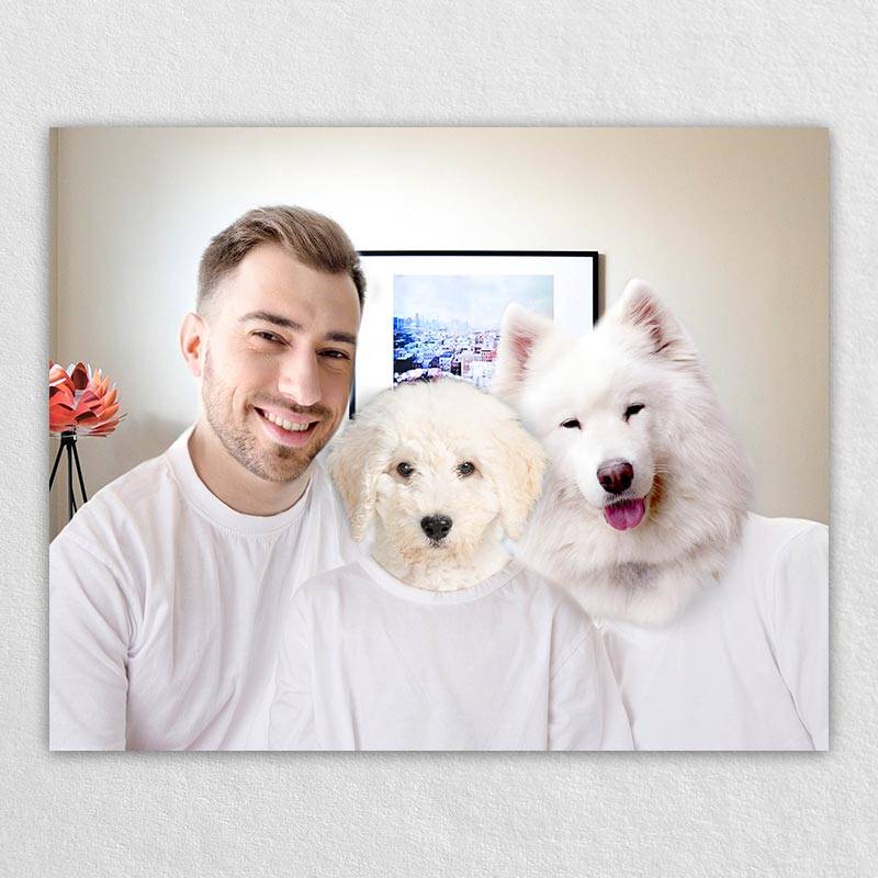 Personalised Family Portrait With Dog Pet