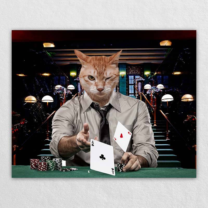 Custom Pet Dogs Playing Poker Print