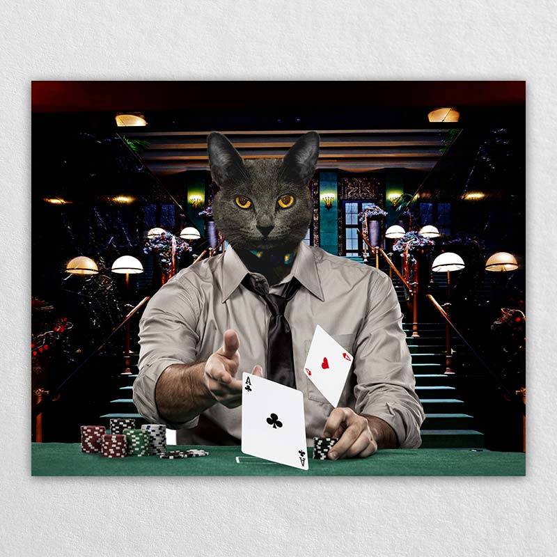 Custom Pet Dogs Playing Poker Print