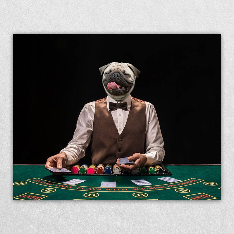 Playing Poker Animal Human Portraits