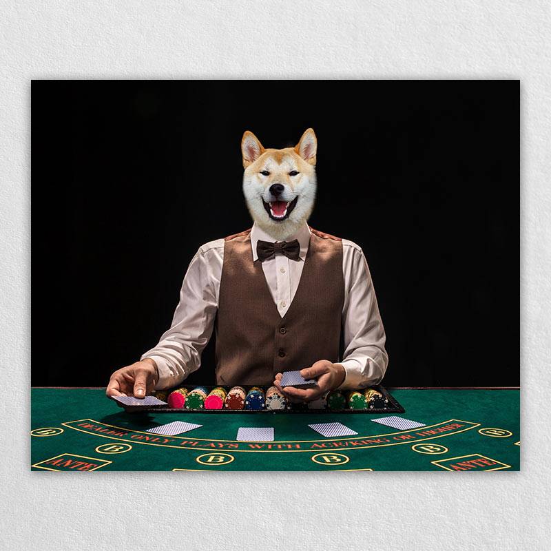 Playing Poker Animal Human Portraits