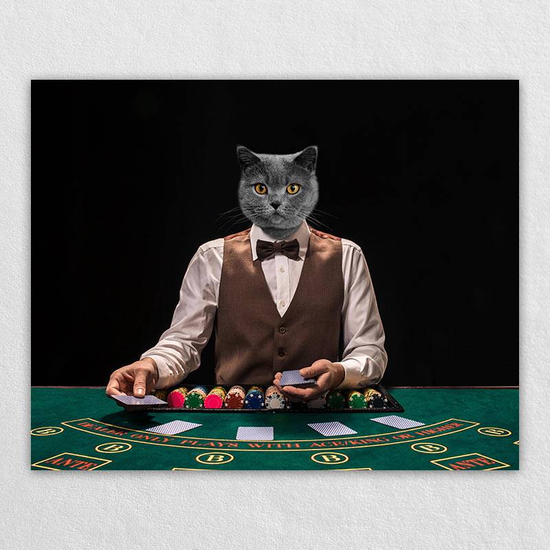 Playing Poker Animal Human Portraits