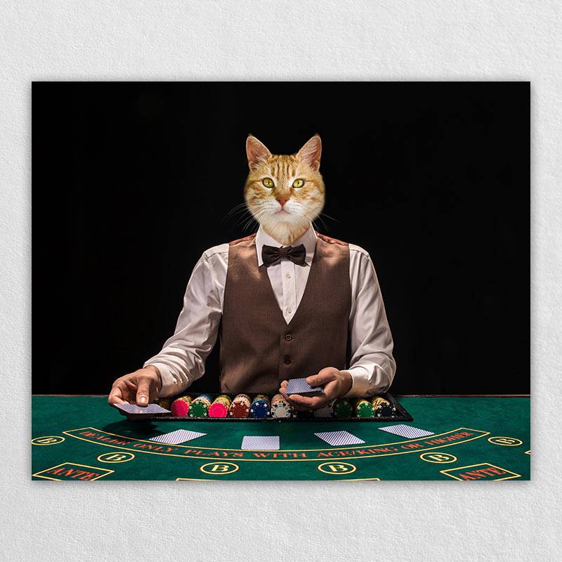 Playing Poker Animal Human Portraits