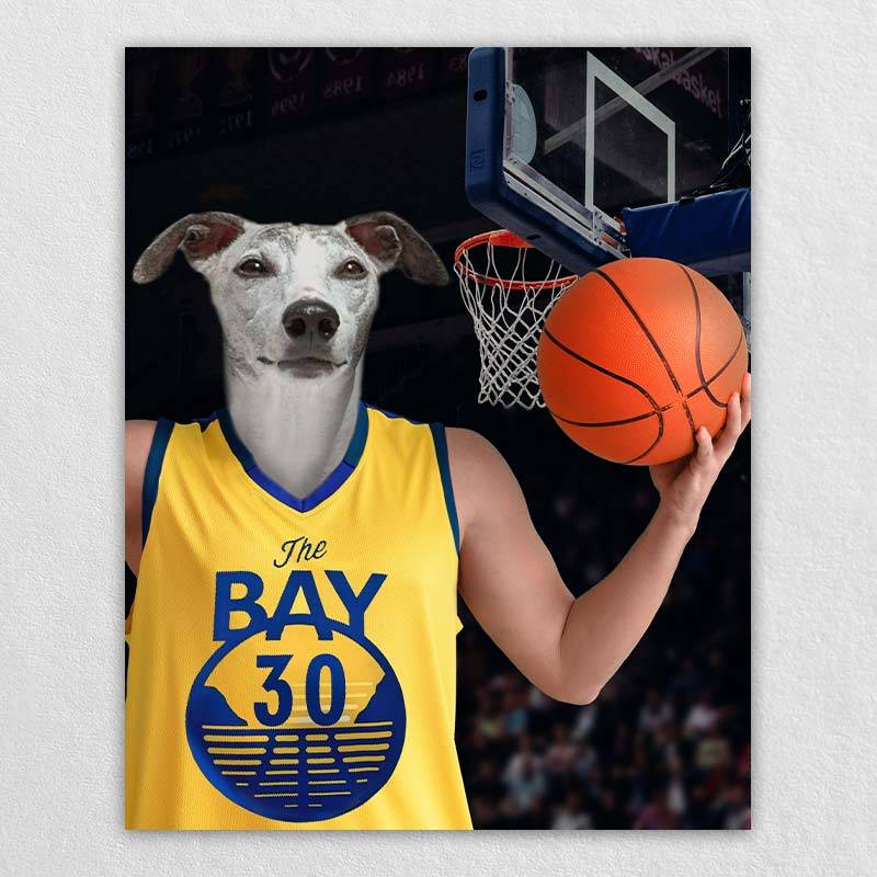 Basketball Pet Dog Head Painting