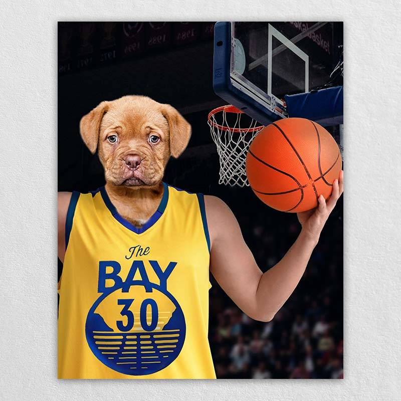 Basketball Pet Dog Head Painting