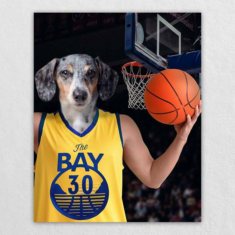 Basketball Pet Dog Head Painting