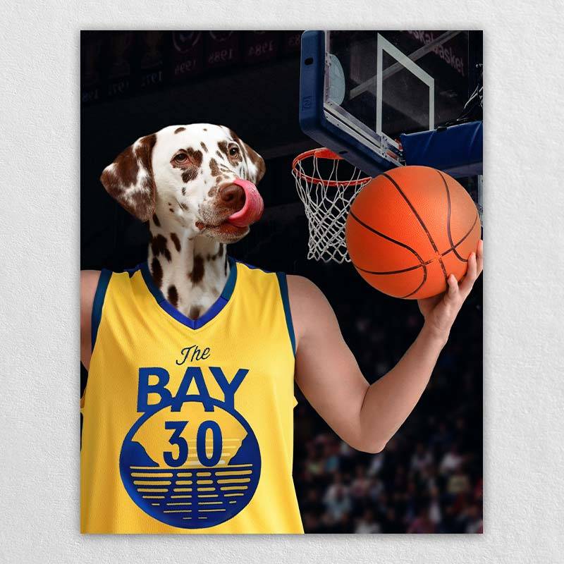 Basketball Pet Dog Head Painting