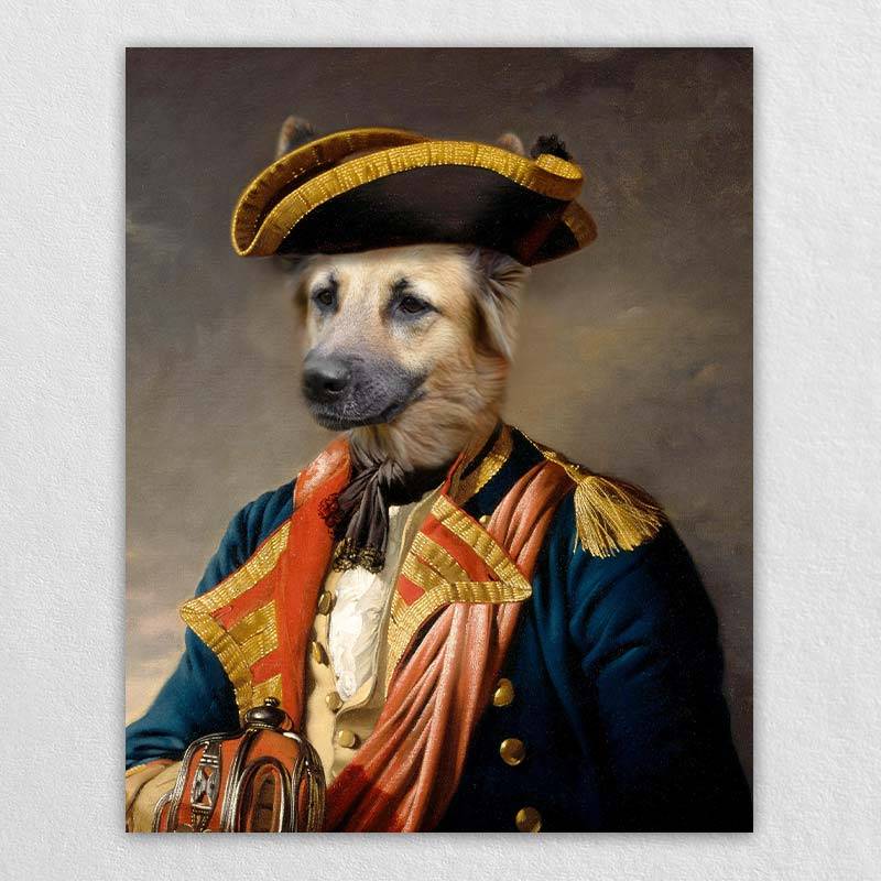 Navy Captain Regal Cat Portrait