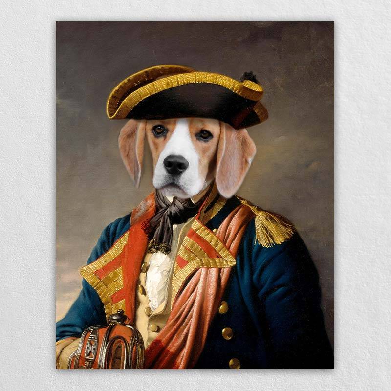 Navy Captain Regal Cat Portrait