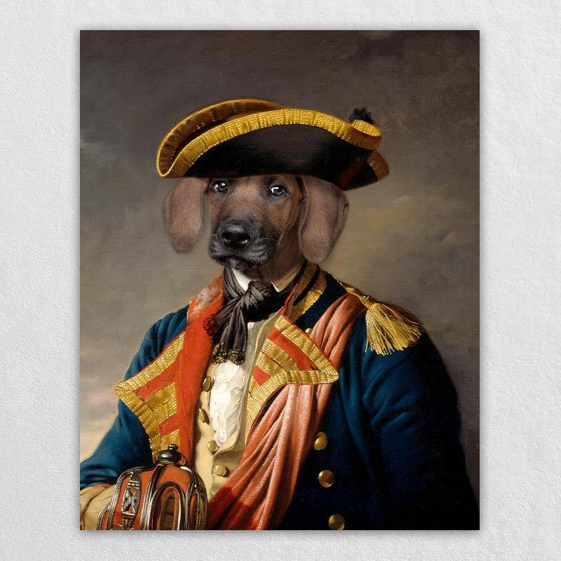 Navy Captain Regal Cat Portrait