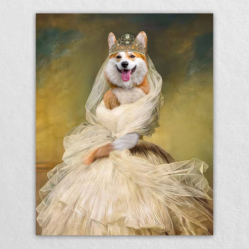 Beautiful Pet Dog Cat Queen Portrait