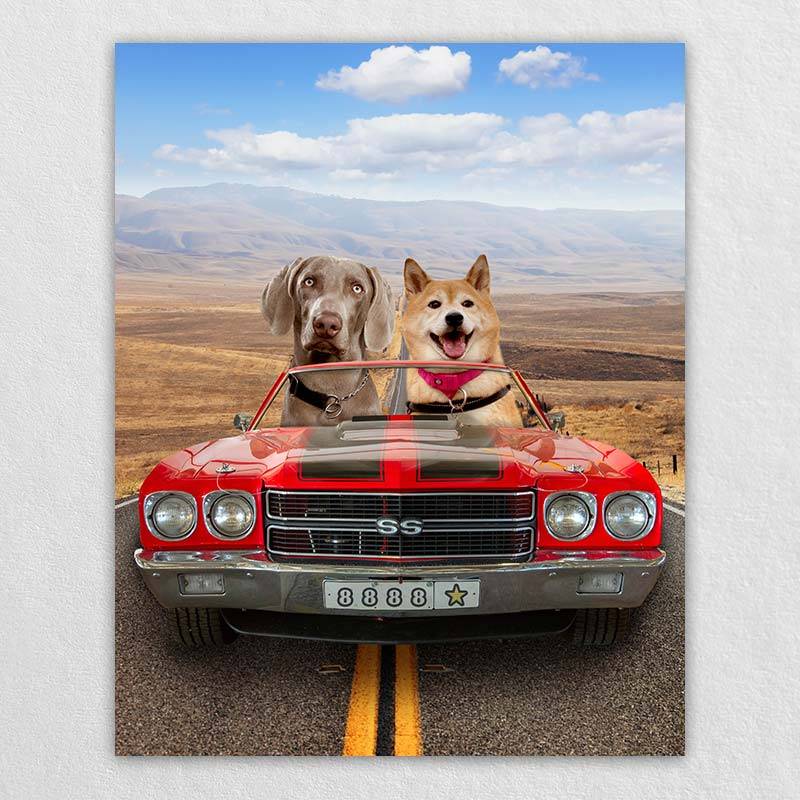 Funny Dog Painting Portrait Pet Portrait